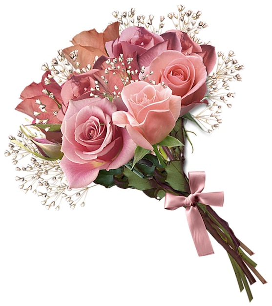 PSD jeu de fleurs rose