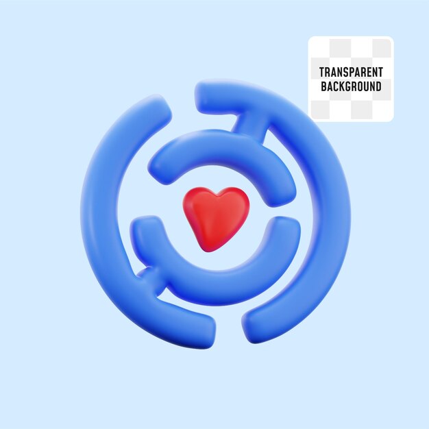 PSD jeu de labyrinthe rond trouver votre chemin au cœur pour la psychologie thérapie de santé mentale 3d icône illustration rendering design