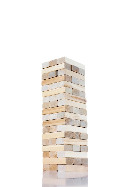 Jeu de la tour en bois - blocs empilés