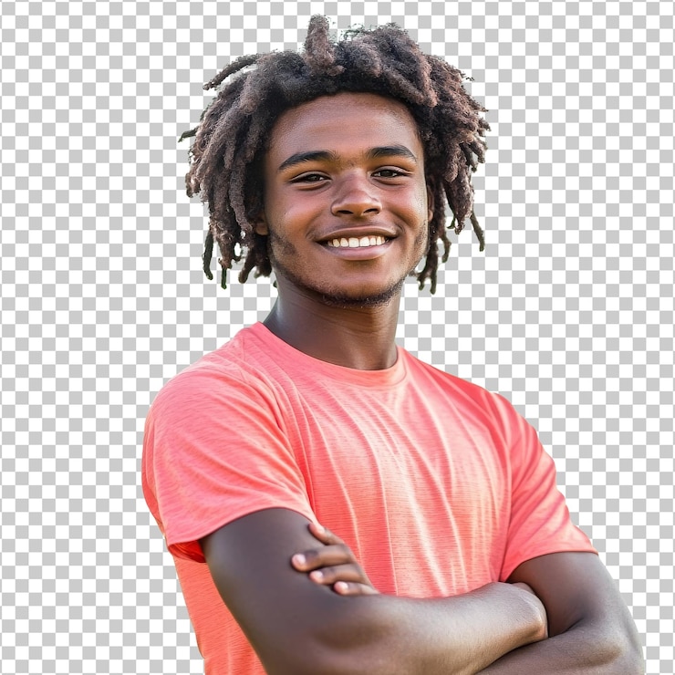 PSD un jeune athlète confiant souriant