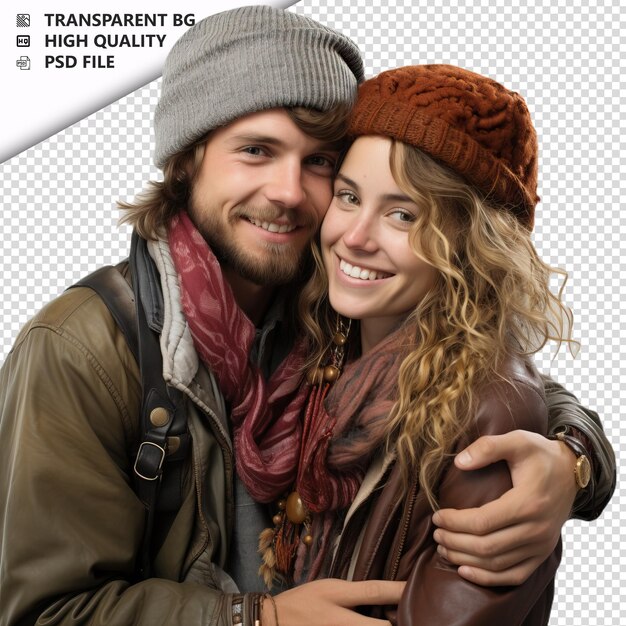 PSD jeune couple blanc romantique jour de la saint-valentin avec des bijoux b arrière-plan transparent psd isolé.