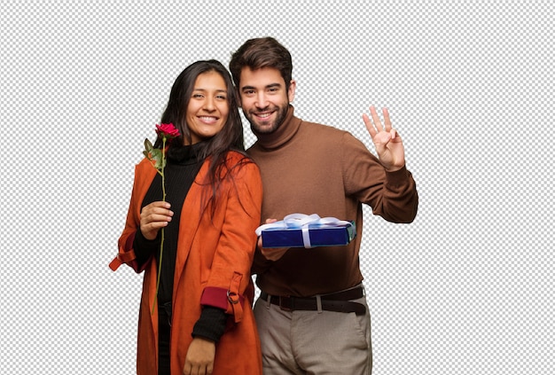 Jeune couple cool célébrant la Saint Valentin