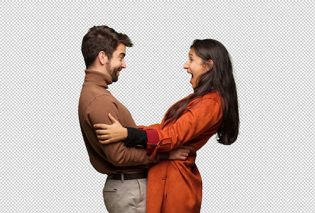 Jeune couple cool célébrant la Saint Valentin