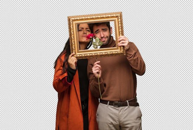 Jeune couple cool célébrant la Saint Valentin