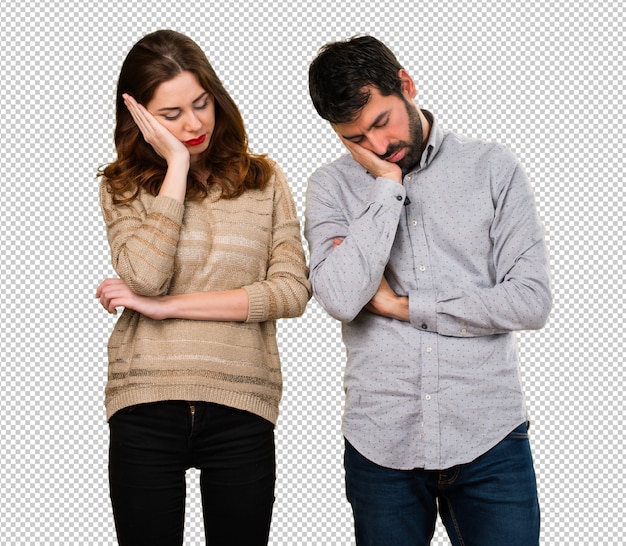 Jeune couple, geste sommeil