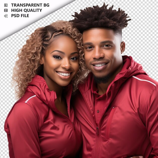 PSD jeune couple noir romantique jour de la saint-valentin avec préparation de cadeau arrière-plan transparent psd isolé.