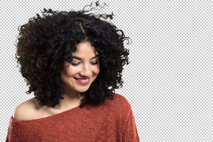 PSD jeune femme heureuse et qui rit