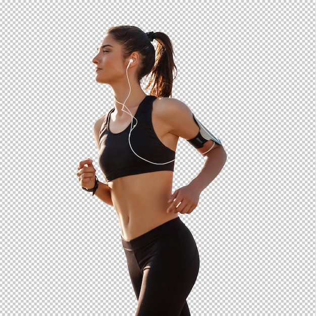 une jeune fille de fitness attrayante qui fait du jogging