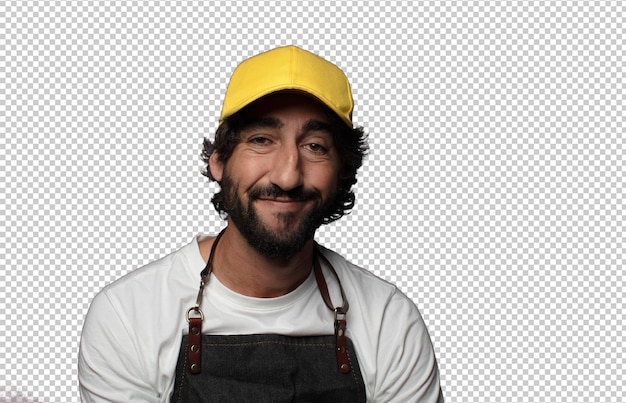 jeune homme adulte barbu concept d'employé