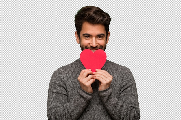 Jeune Homme Célébrant La Saint Valentin