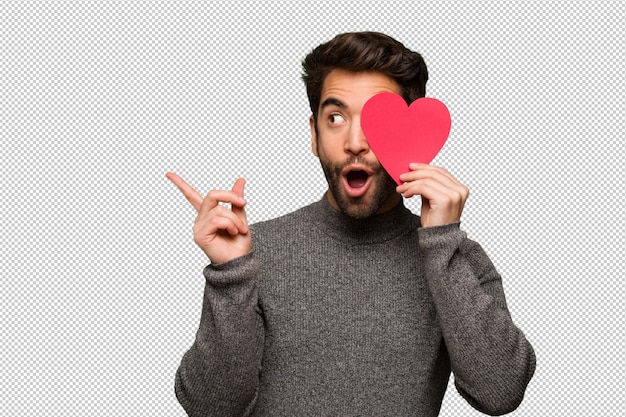 Jeune homme célébrant la Saint Valentin