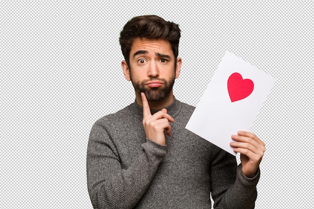 PSD jeune homme célébrant la saint valentin