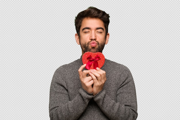 Jeune Homme Célébrant La Saint Valentin