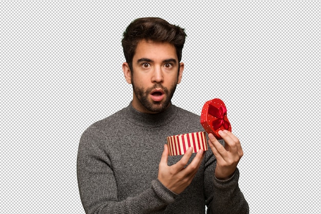 Jeune Homme Célébrant La Saint Valentin