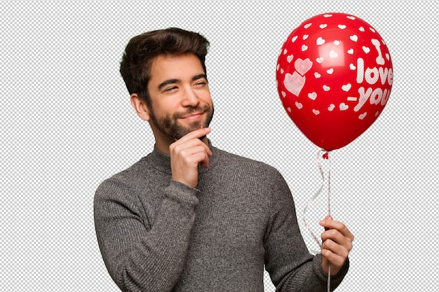 Jeune Homme Célébrant La Saint Valentin