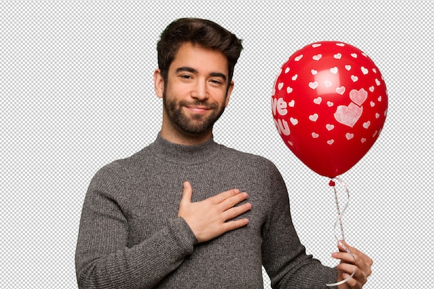 Jeune Homme Célébrant La Saint Valentin