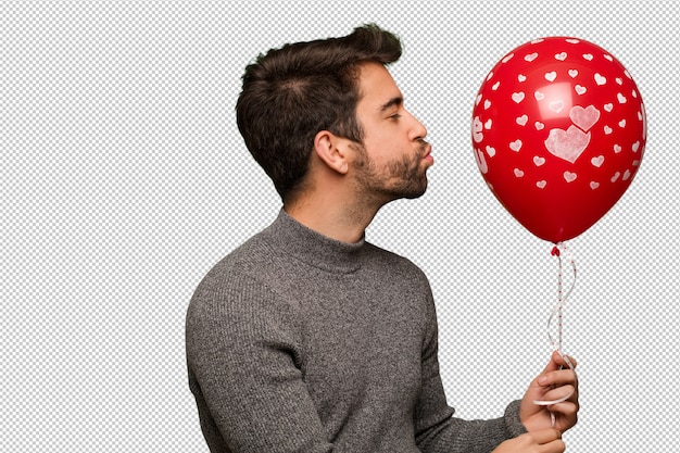 Jeune Homme Célébrant La Saint Valentin