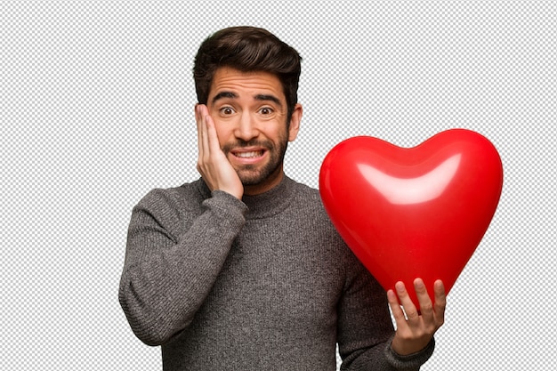 Jeune Homme Célébrant La Saint Valentin