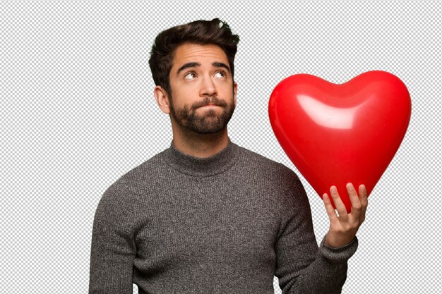 Jeune homme célébrant la Saint Valentin