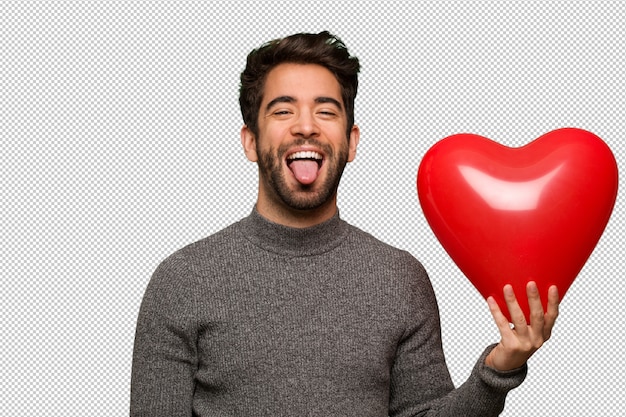 Jeune Homme Célébrant La Saint Valentin