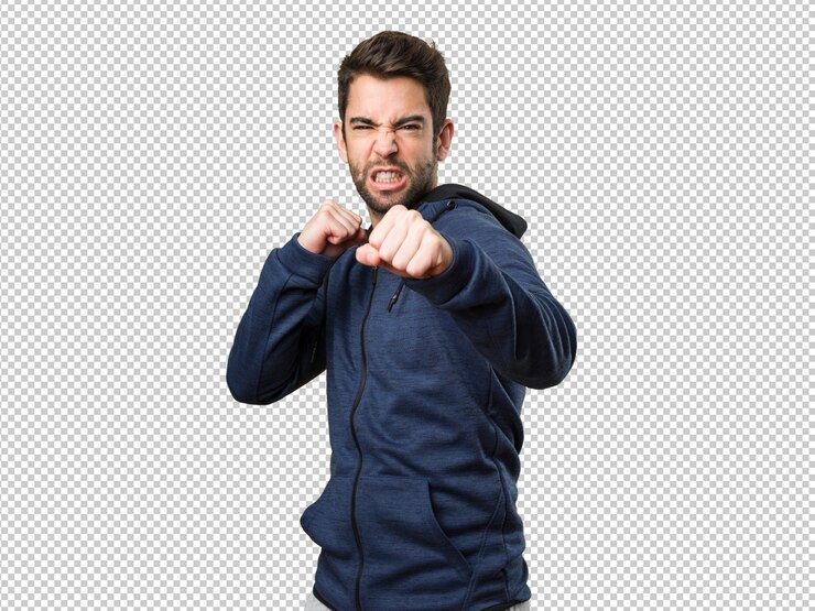 PSD jeune homme poinçonnant
