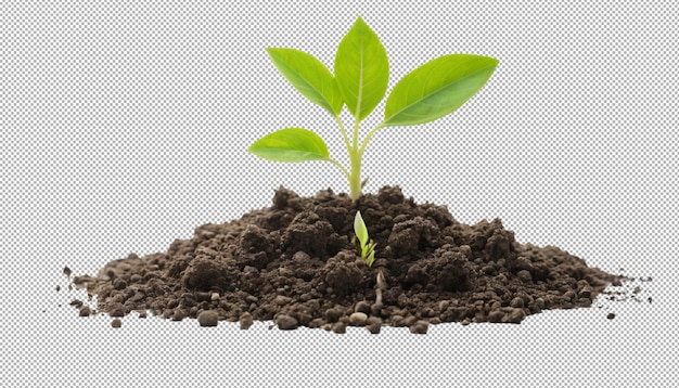 Une jeune plante verte qui prend vie dans le sol