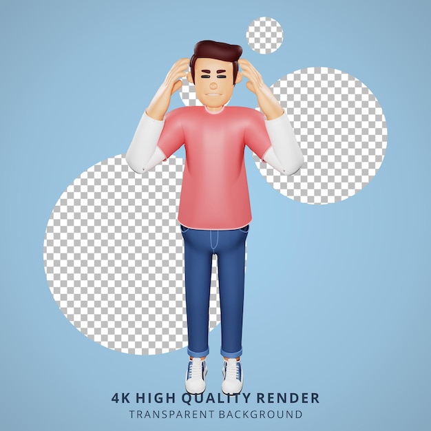 Les jeunes gens étourdis illustration de caractère 3D