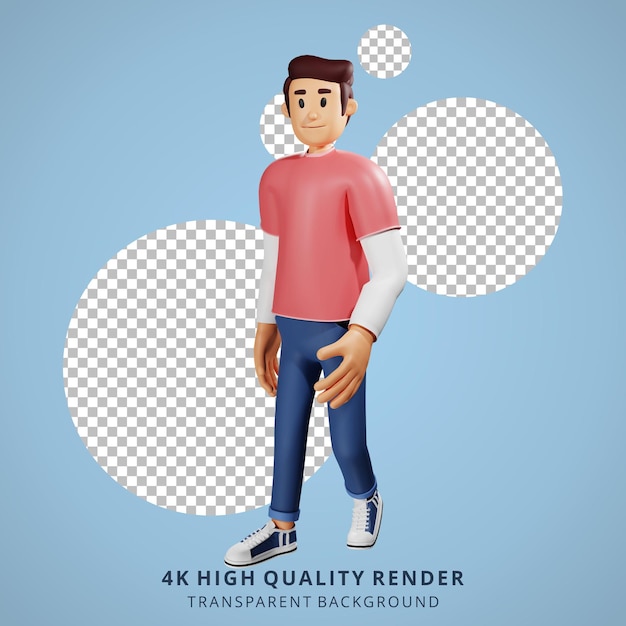 Jeunes marchant illustration du personnage 3D