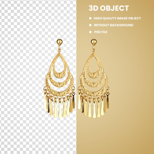 PSD jewelry de oro para pendientes