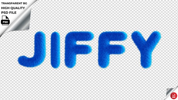 PSD jiffy typographie blau flauschig text psd durchsichtig