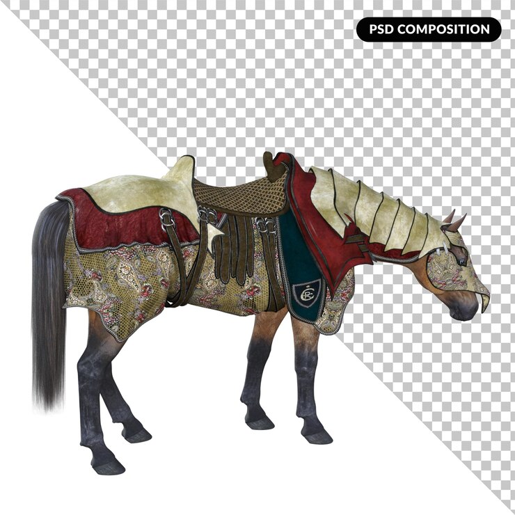 PSD jinete, aislado, 3d