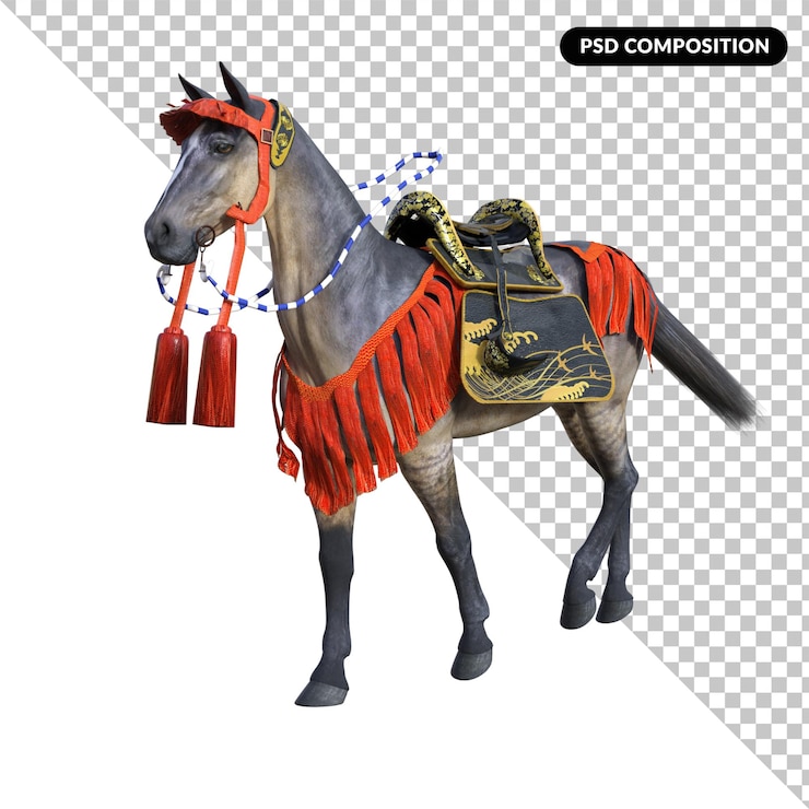 PSD jinetes, aislado, 3d, interpretación