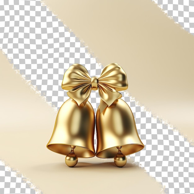 Jingle campanas con acento dorado contra un fondo transparente para la Navidad