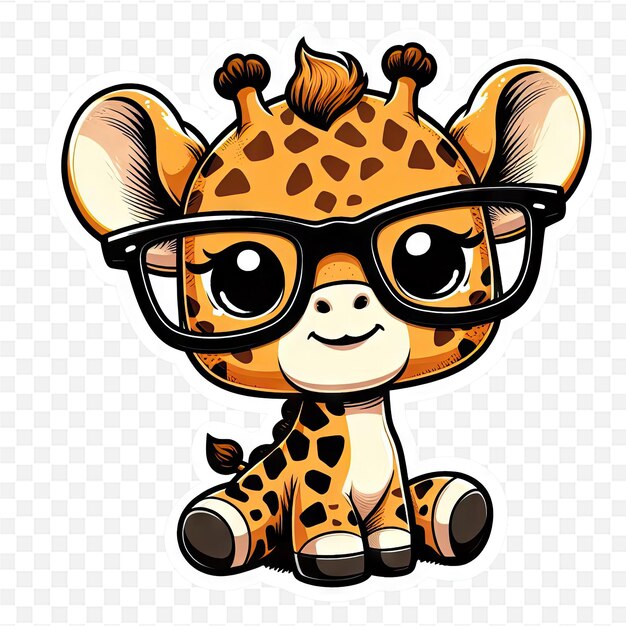 una jirafa con gafas y una jirafa que lleva gafas