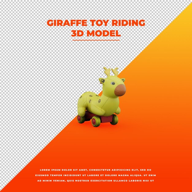 Jirafa toy riding 3d modelo aislado