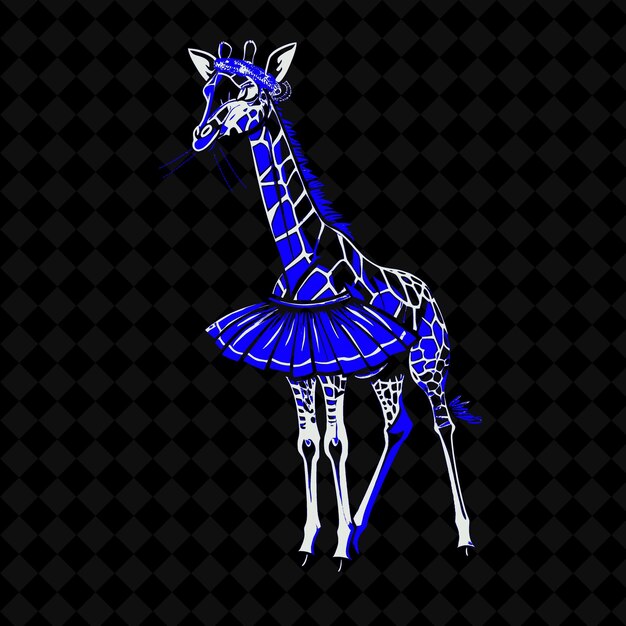 PSD una jirafa con un vestido azul en él que dice jirafa