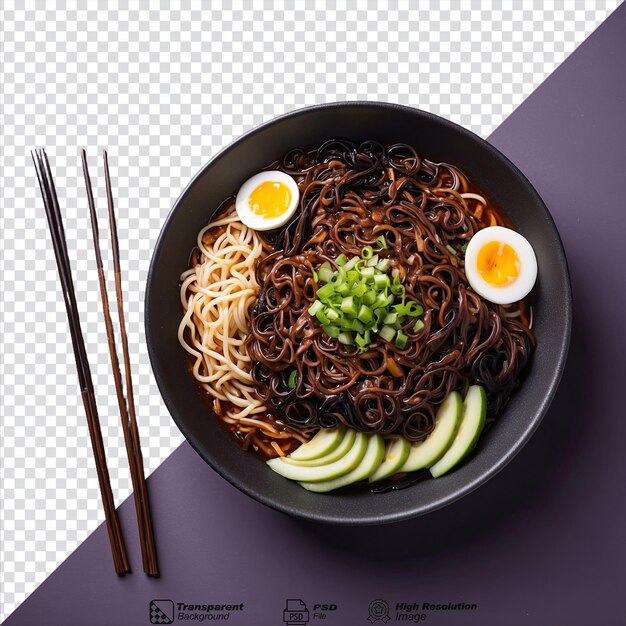 jjajangmyeon comida coreana aislada sobre fondo transparente