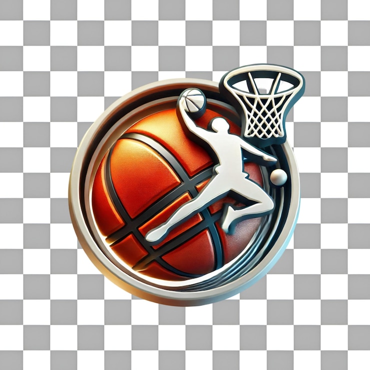 PSD jogador de basquete 3d mergulhando com um fundo transparente
