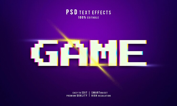 Jogo criativo com modelo de maquete de camada de efeitos de texto editável 3d leve