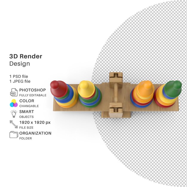 Jogo de brinquedo modelagem 3d arquivo psd brinquedo realista