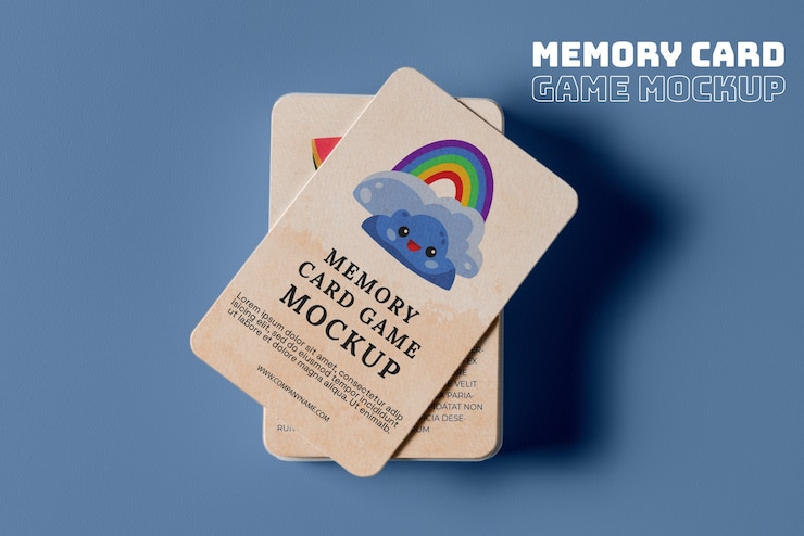 PSD jogo de cartas da memória para crianças com embalagem