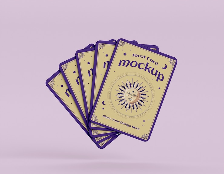 PSD jogo de cartas flutuando com fundo rosa