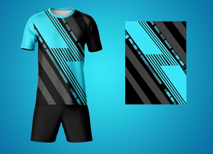PSD jogo de futebol_jersey_kit_mockup_front