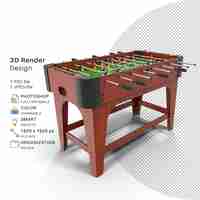 PSD jogo de mesa de pebolim modelagem 3d arquivo psd jogo de mesa de pebolim realista