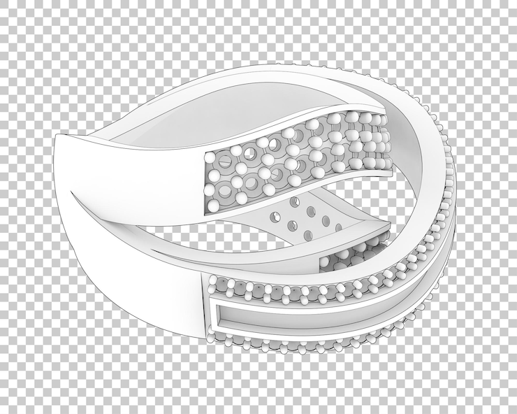 PSD jóias na ilustração de renderização 3d de fundo transparente