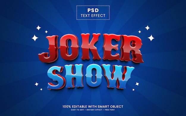 Joker muestra efecto de texto editable en 3d