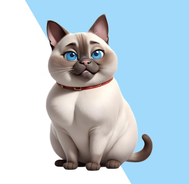 PSD joli chat siamois en 3d