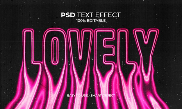 PSD joli effet de texte fondu rose