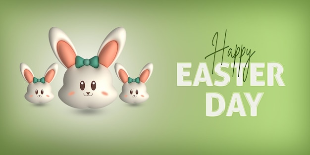 Joli fond de lapin de Pâques avec style 3D