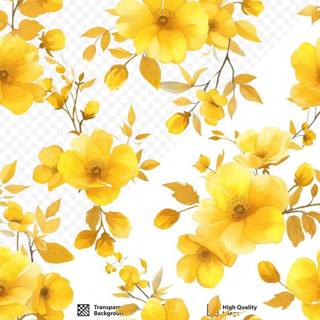 Joli Motif Floral Jaune Sans Couture